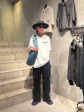 「アイテム（カーゴパンツ）」を使った、中原大地【吾亦紅】さん（メンズ・172cm）の夏コーディネート