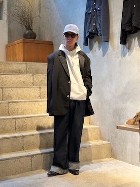 「アイテム（テーラードジャケット）」を使った、中原大地【吾亦紅】さん（メンズ・172cm・20代）の冬コーディネート