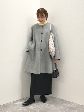 「アイテム（ノーカラーコート）」を使った、nol murakamiさん（レディース・152cm）の秋コーディネート