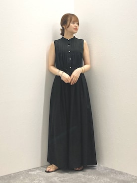 「NOLLEY’S（ノーリーズ）のアイテム（シャツワンピース）」を使った、nol murakamiさん（レディース・152cm）の夏コーディネート