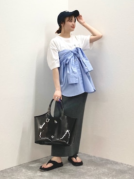 「NOLLEY’S（ノーリーズ）のアイテム（帽子）」を使った、nol murakamiさん（レディース・152cm）の春コーディネート