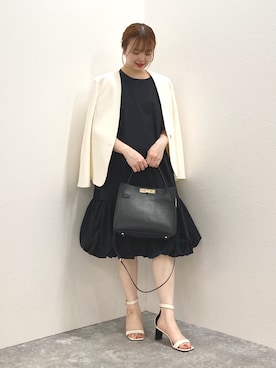 「NOLLEY’S Sophi（ノーリーズソフィ）のアイテム（ノーカラージャケット）」を使った、nol murakamiさん（レディース・152cm）の春コーディネート