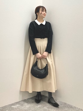 「NOLLEY’S（ノーリーズ）のアイテム（ショルダーバッグ）」を使った、nol murakamiさん（レディース・152cm）の冬コーディネート