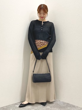 「NOLLEY’S（ノーリーズ）のナイロンショルダーバッグ（ショルダーバッグ、ブラック系）」を使った、nol murakamiさん（レディース・152cm）の春コーディネート