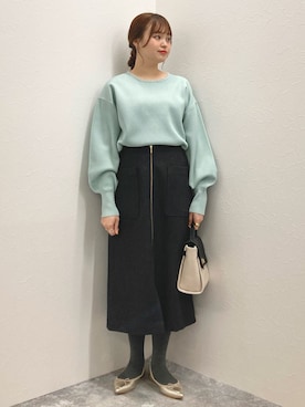 「Aラインスカート」｜「アイテム（シューズ）」を使った、nol murakamiさん（レディース・152cm）の秋コーディネート