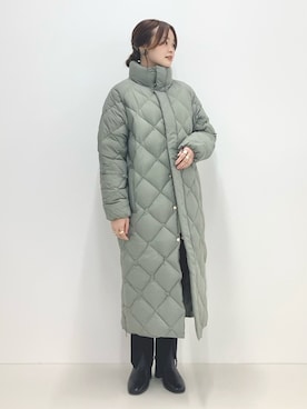 「オリーブ」｜「アイテム（ダウンジャケット/コート）」を使った、nol murakamiさん（レディース・152cm）の夏コーディネート