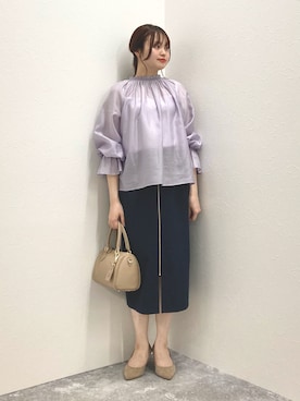 「ひざ丈スカート」｜nol murakamiさん（レディース・152cm）の春コーディネート