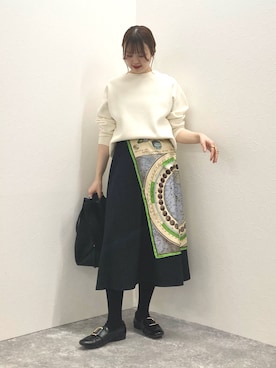 「アイテム（バンダナ/スカーフ、パープル系）」を使った、nol murakamiさん（レディース・152cm）の冬コーディネート