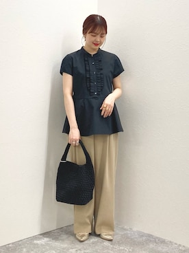 「NOLLEY’S（ノーリーズ）のアイテム（トップス）」を使った、nol murakamiさん（レディース・152cm）の春コーディネート