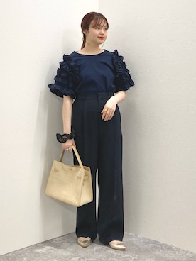 「NOLLEY’S（ノーリーズ）のアイテム（トップス）」を使った、nol murakamiさん（レディース・152cm）の春コーディネート