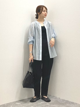 「NOLLEY’S（ノーリーズ）のラメテレコ2WAYタンクトップ（タンクトップ）」を使った、nol murakamiさん（レディース・152cm）の夏コーディネート