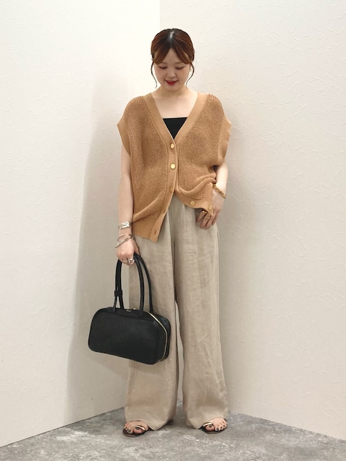 美品　ノーリーズ　ウォッシャブルペーパーヤーン2WAYベスト　24SS　和紙 NOLLEY'S ベスト ジレ 「アンサンブル対応」「手洗い可能