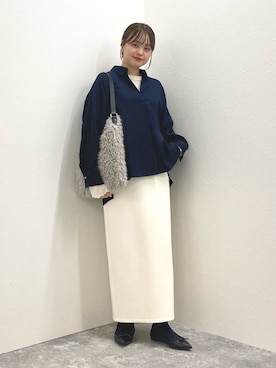 「NOLLEY’S（ノーリーズ）のアイテム（ショルダーバッグ）」を使った、nol murakamiさん（レディース・152cm）の秋コーディネート