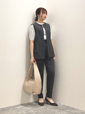 「アイテム（ニット/セーター、シルバー系）」を使った、nol murakamiさん（レディース・152cm）の春コーディネート