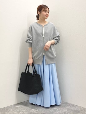 「NOLLEY’S（ノーリーズ）のメッシュトートM（トートバッグ、ブラック系）」を使った、nol murakamiさん（レディース・152cm）の冬コーディネート