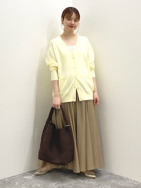 「NOLLEY’S（ノーリーズ）のメッシュワンショルダーM（ショルダーバッグ、ブラウン系）」を使った、nol murakamiさん（レディース・152cm）の春コーディネート