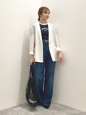 「NOLLEY’S Sophi（ノーリーズソフィ）のアイテム（ジャケット/アウター）」を使った、nol murakamiさん（レディース・152cm）の夏コーディネート