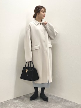 「アイテム（ステンカラーコート）」を使った、nol murakamiさん（レディース・152cm）の秋コーディネート
