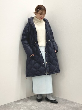 「アイテム（ダウンジャケット/コート）」を使った、nol murakamiさん（レディース・152cm）の秋コーディネート