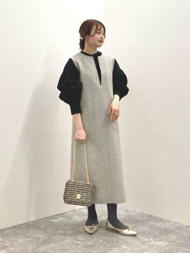 「NOLLEY’S Sophi（ノーリーズソフィ）のアイテム（ワンピース/ドレス）」を使った、nol murakamiさん（レディース・152cm）の冬コーディネート