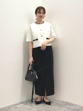 「NOLLEY’S（ノーリーズ）のアイテム（ノーカラージャケット）」を使った、nol murakamiさん（レディース・152cm）の春コーディネート