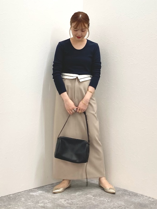 セール】ウォッシャブル折り返しロングタイトスカート（スカート