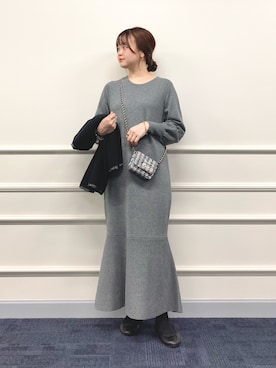 「152cm」｜「アイテム（ノーカラージャケット）」を使った、nol murakamiさん（レディース・152cm）の秋コーディネート
