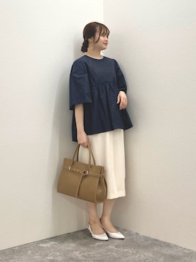 「ひざ丈スカート」｜nol murakamiさん（レディース・152cm）の春コーディネート