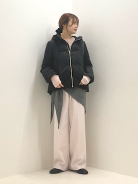 「NOLLEY’S（ノーリーズ）のアイテム（ダウンジャケット/コート）」を使った、nol murakamiさん（レディース・152cm）の秋コーディネート