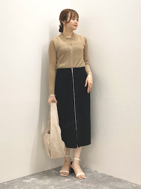 「NOLLEY’S（ノーリーズ）の【LA SCAIA /ラスカイア】◇【WEB限定】ソフトワンショルレザーバッグ（ショルダーバッグ）」を使った、nol murakamiさん（レディース・152cm）の夏コーディネート