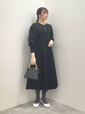 「150cm台コーデ」｜「アイテム（バレエシューズ）」を使った、nol murakamiさん（レディース・152cm）の冬コーディネート