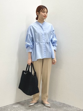 「NOLLEY’S（ノーリーズ）のメッシュトートM（トートバッグ、ブラック系）」を使った、nol murakamiさん（レディース・152cm）の春コーディネート