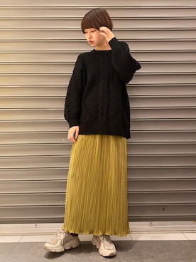 「earth music&ecology（アースミュージックアンドエコロジー）のアイテム（ニット/セーター）」を使った、のっちさん（レディース・161cm）の秋コーディネート