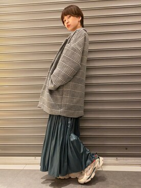 「earth music&ecology（アースミュージックアンドエコロジー）のアイテム（その他アウター）」を使った、のっちさん（レディース・161cm）の秋コーディネート