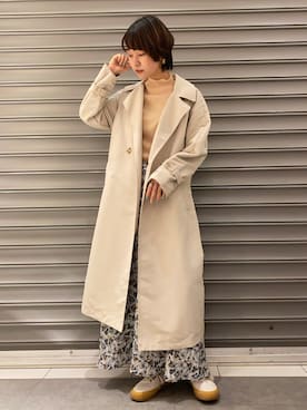「アイテム（トレンチコート）」を使った、のっちさん（レディース・161cm）の春コーディネート
