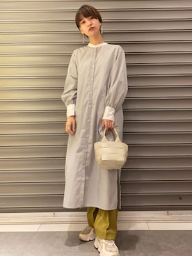 「earth music&ecology（アースミュージックアンドエコロジー）のアイテム（ワンピース）」を使った、のっちさん（レディース・161cm）の秋コーディネート