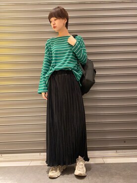 「earth music&ecology（アースミュージックアンドエコロジー）のアイテム（トートバッグ）」を使った、のっちさん（レディース・161cm）の冬コーディネート