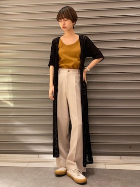 「earth music&ecology（アースミュージックアンドエコロジー）のアイテム（ワンピース）」を使った、のっちさん（レディース・161cm）の春コーディネート