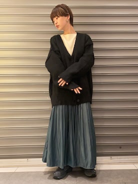 「アイテム（カチューシャ）」を使った、のっちさん（レディース・161cm）の秋コーディネート