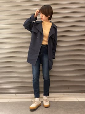 「earth music&ecology（アースミュージックアンドエコロジー）のアイテム（ブルゾン）」を使った、のっちさん（レディース・161cm）の春コーディネート