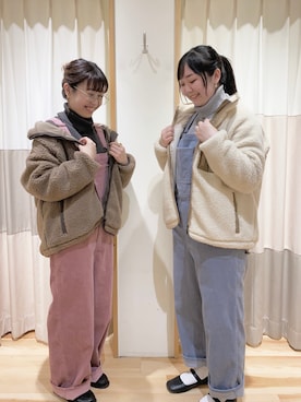 「Samansa Mos2 blue」｜「アイテム（サロペット/オーバーオール）」を使った、𝕪 𝕦 𝕚さん（レディース・161cm）の秋コーディネート