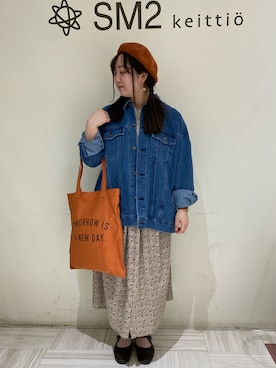 「レトロ」｜「アイテム（デニムジャケット）」を使った、𝕪 𝕦 𝕚さん（レディース・161cm）の秋コーディネート