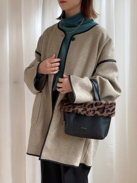「tiptop（ティップトップ）のアイテム（その他アウター）」を使った、𝚍𝚊𝚛𝚊.さん（レディース・163cm）の冬コーディネート