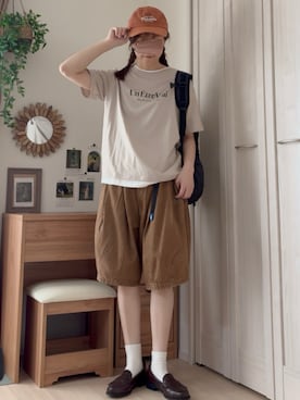 「ikka（イッカ）のアイテム（Tシャツ/カットソー）」を使った、𝚍𝚊𝚛𝚊.さん（レディース・164cm）の夏コーディネート