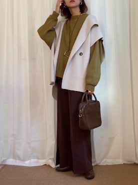 「AmbreNeige」｜「アイテム（ワンピース/ドレス）」を使った、𝚍𝚊𝚛𝚊.さん（レディース・163cm）の秋コーディネート