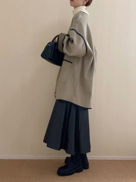「tiptop（ティップトップ）のアイテム（その他アウター）」を使った、𝚍𝚊𝚛𝚊.さん（レディース・163cm）の秋コーディネート