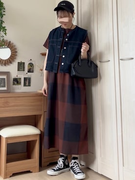 「アイテム（キャップ）」を使った、𝚍𝚊𝚛𝚊.さん（レディース・164cm・30代）の夏コーディネート