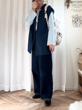 「tiptop」｜「アイテム（バックパック/リュック）」を使った、𝚍𝚊𝚛𝚊.さん（レディース・163cm）の春コーディネート