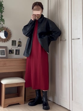 「アイテム（ワンピース/ドレス）」を使った、𝚍𝚊𝚛𝚊.さん（レディース・164cm・30代）の秋コーディネート