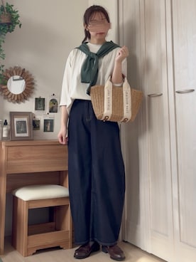 「OMNES（オムネス）のアイテム」を使った、𝚍𝚊𝚛𝚊.さん（レディース・164cm）の夏コーディネート